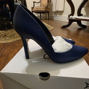 Aldo Navy Blue Textured Heels